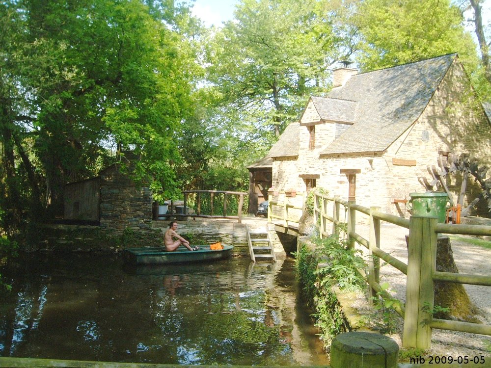 watermill with boat